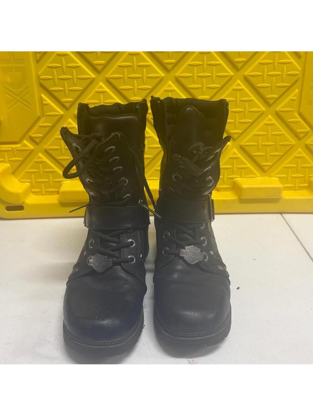 Harley Davidson El Paso Black Leather Motorcycle Boots Womens 7.5 M D83878